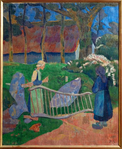 La barriere fleurie, Le Pouldu, Finisterre (pintura sobre lienzo) de Paul Serusier