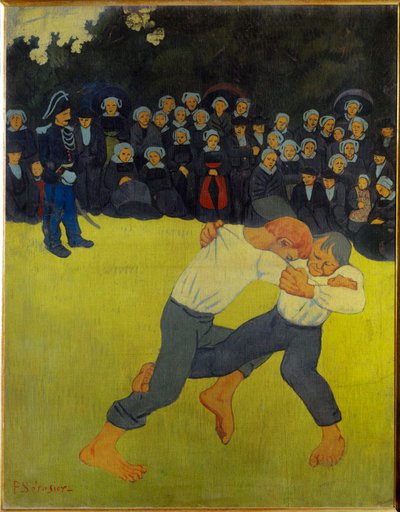 La lutte Bretonne (pintura sobre lienzo) de Paul Serusier