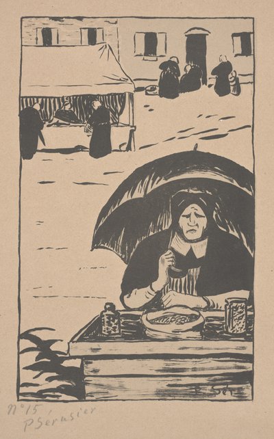 El vendedor de dulces con un paraguas de Paul Sérusier