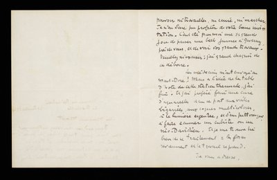 Carta autógrafa a Claude Monet, 21 de julio de 1920 de Paul Signac