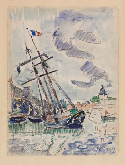 barco en puerto de Paul Signac