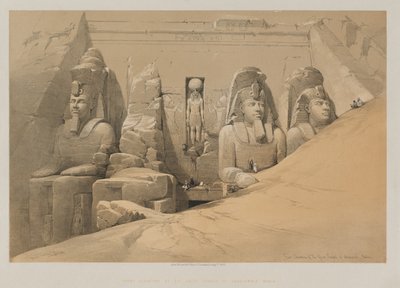 Egipto y Nubia, Volumen II: Elevación frontal del Gran Templo de Aboo Simbel, Nubia de Paul Signac
