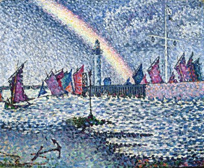 Entrada del puerto de Honfleur (óleo sobre lienzo) de Paul Signac