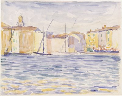 Casas en un embarcadero del Sur de Paul Signac