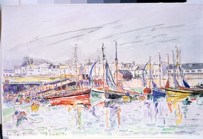 ""La Turballe"" Veleros en el puerto de La Turballe en Loire Atlantique. Acuarela de Paul Signac (1863-1935) 1930 Museo Pushkin, Moscú de Paul Signac