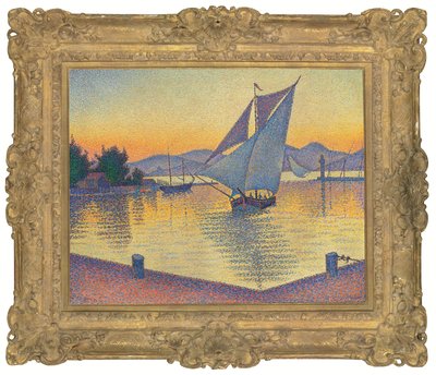 Le Port au soleil couchant, Opus 236 (Saint-Tropez) de Paul Signac