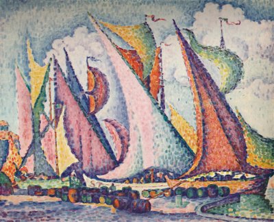 Barcos de vela mediterráneos, 1923 de Paul Signac