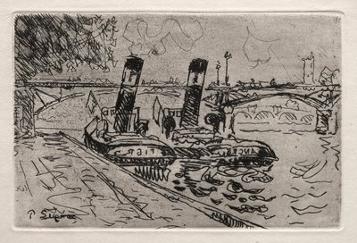 París, Puente de las Artes con Remorqeurs de Paul Signac