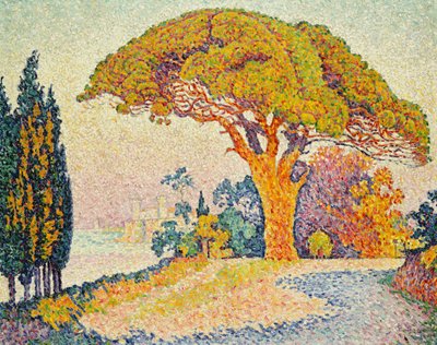 Pinos en Bertaud, Saint-Tropez de Paul Signac