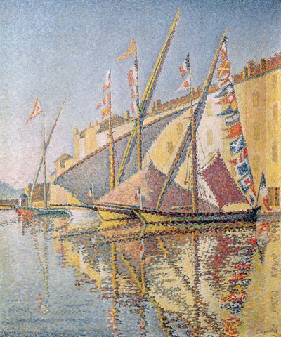 Barcos de vela en el puerto de St. Tropez, 1893 de Paul Signac