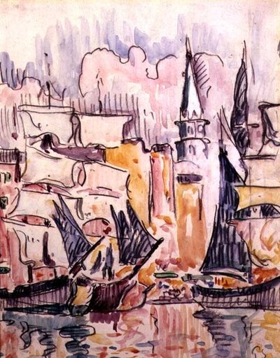 Barcos de vela en un puerto de Paul Signac