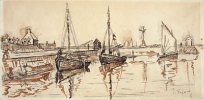 Veleros en el puerto de Barfleur de Paul Signac