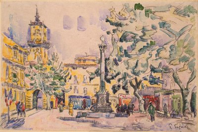 Plaza del Hotel de Ville en Aix-en-Provence de Paul Signac