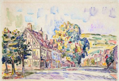 Calle con una casa con estructura en Normandía, c1925 de Paul Signac