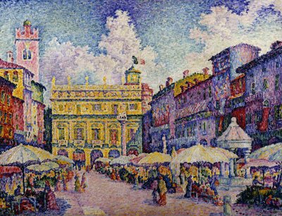 El mercado de hierbas, Verona de Paul Signac