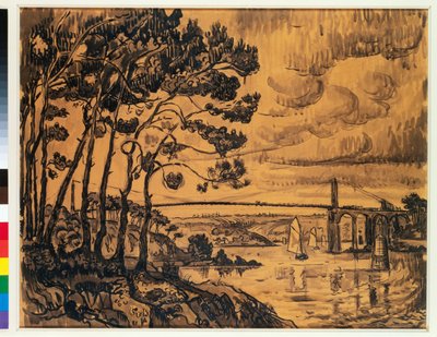 El Puente de Lezardrieux, 1922 de Paul Signac