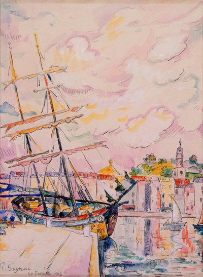 El puerto de Saint-Tropez, 1918 de Paul Signac