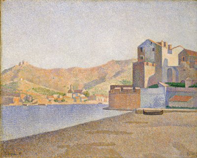 La playa del pueblo, Collioure, Opus 165 de Paul Signac