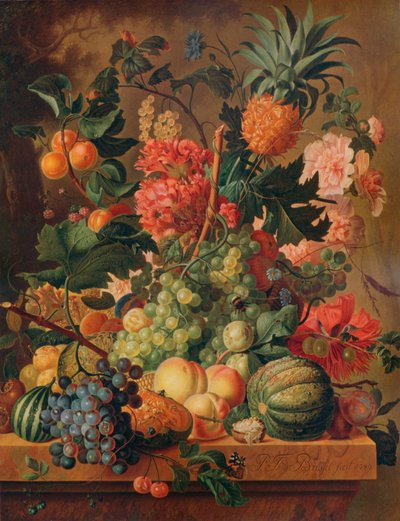 Frutas y flores, 1789 de Paul Theodor van Brussel
