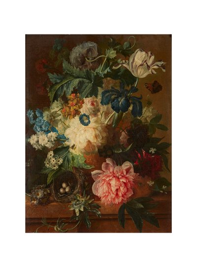 Bodegón de Flores de Primavera en una Urna con Pie de Paul Theodor van Brussel