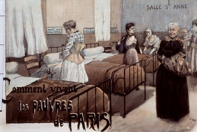 Los pobres de París, principios del siglo XX (dibujo) de Paul Thiriat