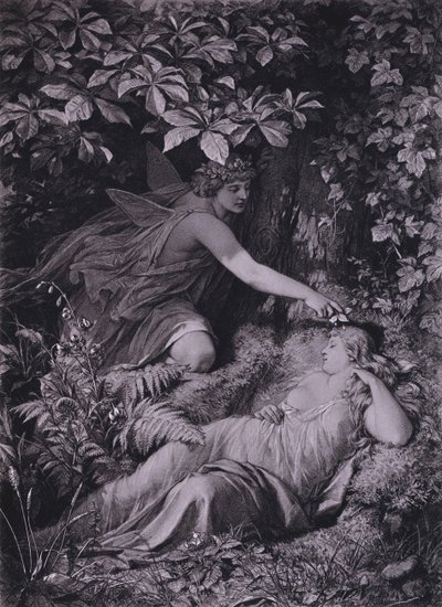 Escena de Sueño de una noche de verano de Shakespeare (Acto IV, Escena 1) de Friedrich Paul Thumann