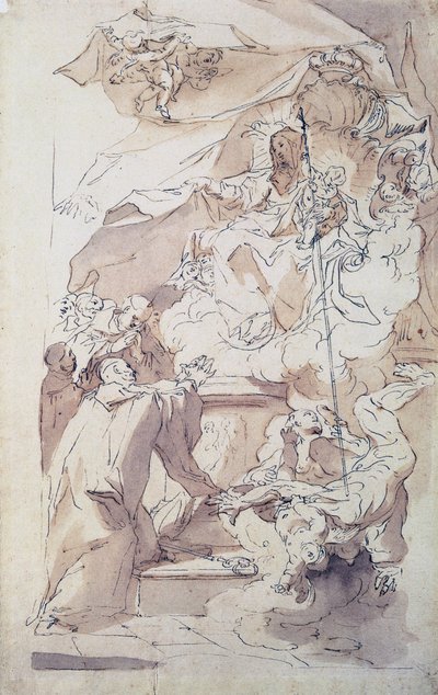 La Virgen y el Niño Jesús con San Bernardo, siglo XVIII de Paul Troger