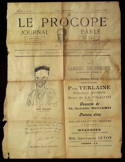 Journal du Procope, café parisino de Paul Verlaine