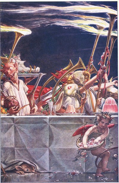 Danos amables guardianes, ¡Cielos! ¿qué eran estos?, ilustración de La Tempestad, 1908 de Paul Vincent Woodroffe