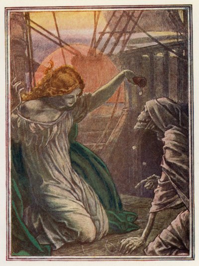 Ilustración para The Ancient Mariner de Coleridge (litografía en color) de Paul Vincent Woodroffe