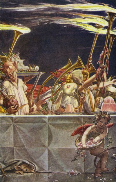 The Tempest by William Shakespeare, Act III, Scene 3 (colour litho) de Paul Vincent Woodroffe