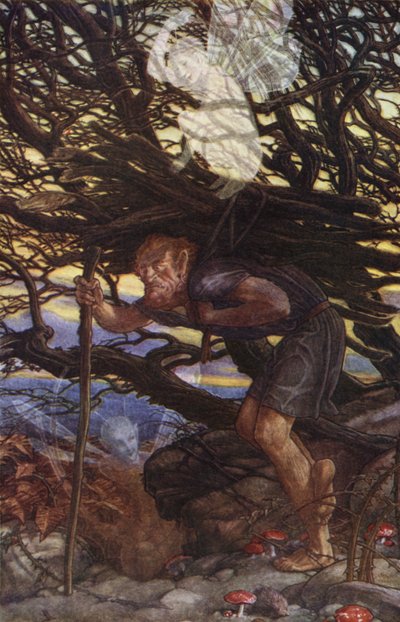 La Tempestad de William Shakespeare, Acto II, Escena 2 (litografia en color) de Paul Vincent Woodroffe