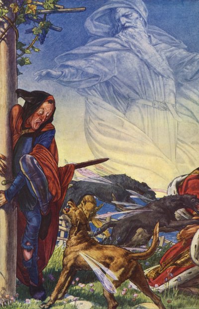 The Tempest by William Shakespeare, Act IV, Scene 1 (colour litho) de Paul Vincent Woodroffe