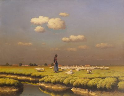 Paisaje con Oca (óleo sobre lienzo) de Paul Wilhelm Keller Reutlingen
