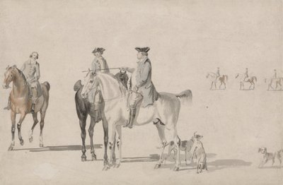 El Duque de Cumberland con un Caballero y un Mozo de Cuadra, todos Montados, y Perros de Paul and Thomas  Sandby