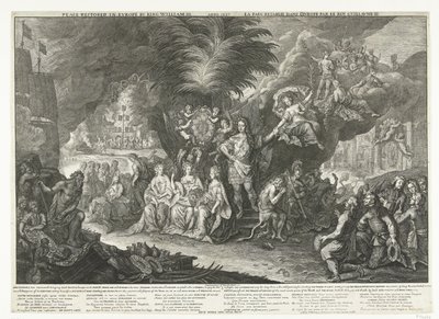 Alegoría del rey Guillermo III como portador de la paz en Europa, 1697 Paz restaurada en Europa por el rey Guillermo III / Anno 1697 / La Paix retablie dans l