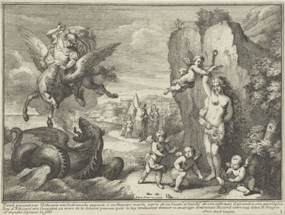 Perseo y Andrómeda Representaciones mitológicas en paisajes (título de la serie) de Paul van Somer (II)