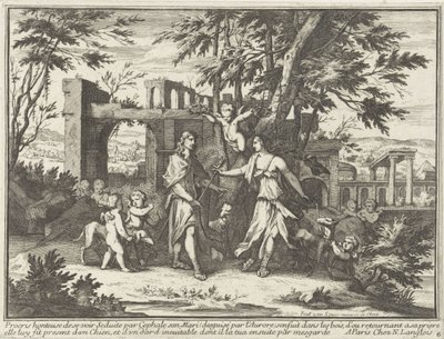 Procris y el Céfalo disfrazado Representaciones mitológicas en paisajes (título de la serie) de Paul van Somer (II)