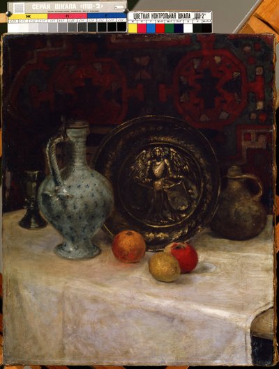 "Naturaleza muerta con placa de latón" Pintura de Paula Modersohn-Becker (Modersohn Becker) (1876-1907) Mikalojus Konstantinas Ciurlionis Museo de Bellas Artes, Kaunas, Lituania de Paula Modersohn Becker