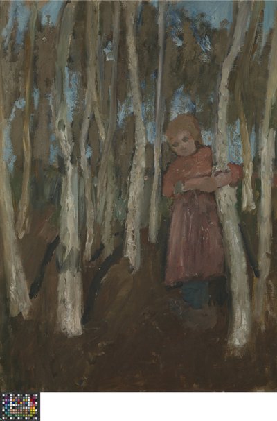 Niña en un bosque de abedules de Paula Modersohn Becker