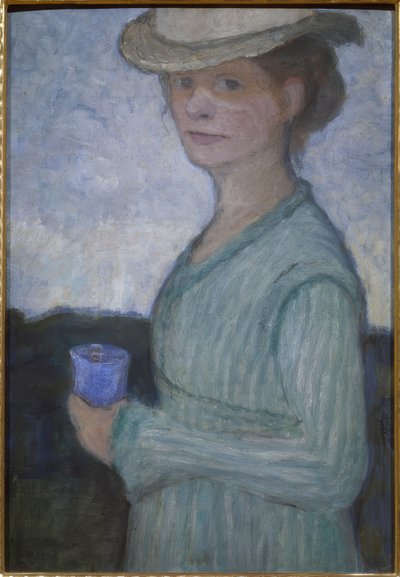 Autorretrato con vaso azul de Paula Modersohn Becker