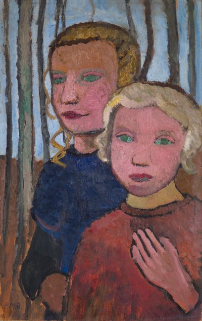 Dos chicas frente a los abedules de Paula Modersohn Becker