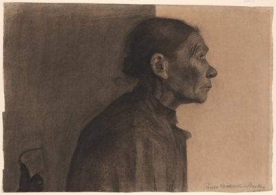 Mujer de perfil, girada a la derecha de Paula Modersohn Becker