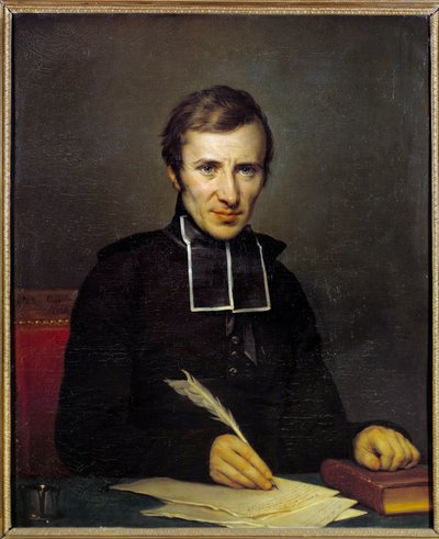 Retrato de Felicite Robert de Lamennais (1782-1854) Escritor francés. Pintura de Jean-Baptiste Guerin Paulin (1783-1855) en 1826. Versalles, Castillos de Versalles y Trianon de Paulin Jean Baptiste Guerin