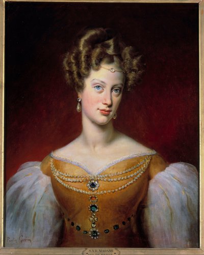 Retrato de Marie Caroline, Princesa de Borbón - Sicilia y Duquesa de Berry (1798-1870) de Paulin Jean Baptiste Guerin