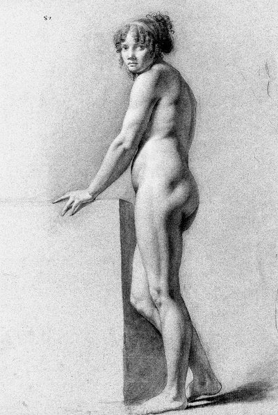 Desnudo femenino apoyado en un pedestal de Pauline Auzou