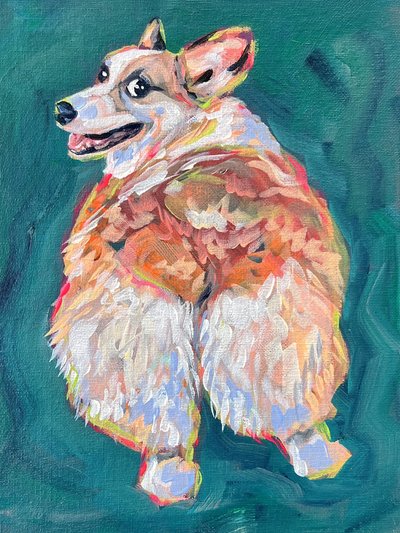 Un corgi lleno de vida de Pauline Wegman | Key and Sea Creative