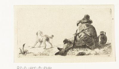 hombre con perro de Paulus Charles Gerard Poelman