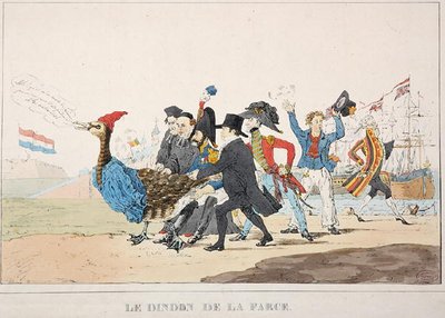 El chivo expiatorio: La intervención francesa de 1832 en Amberes (litografía) de Paulus Charles Gerard Poelman