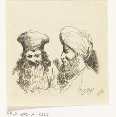 Cabezas de dos hombres con turbantes de Paulus Charles Gerard Poelman